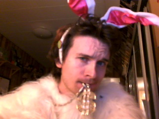 Billy McCall in a bunny suit