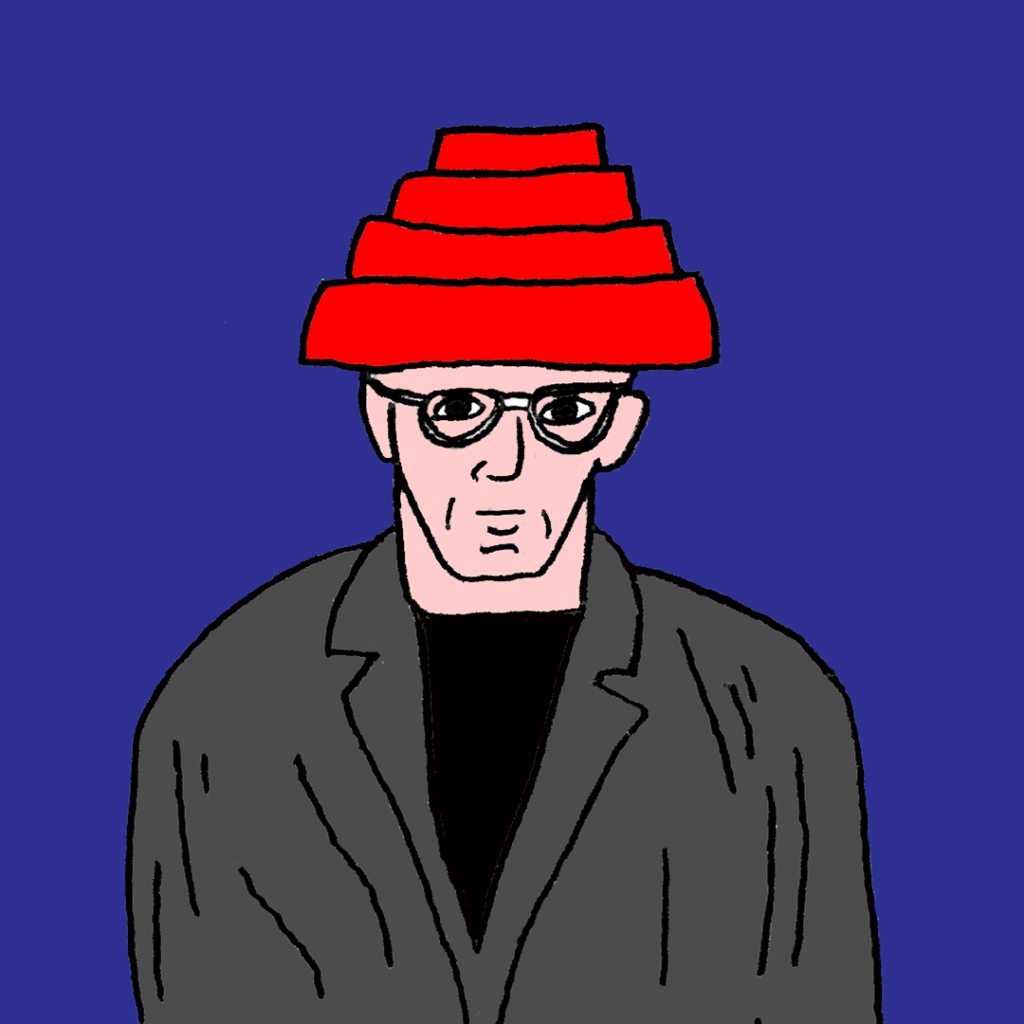 DEVO Mark Mothersbaugh drawing by Chris Auman