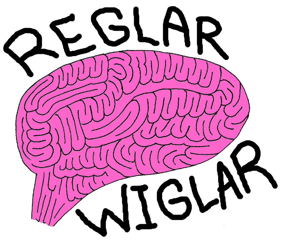 Reglar Wiglar pink brain logo